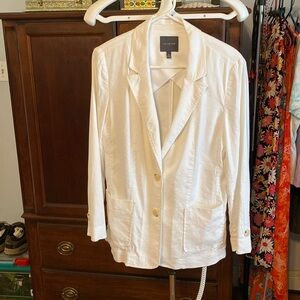 The Limited linen blazer in white size 14 misses